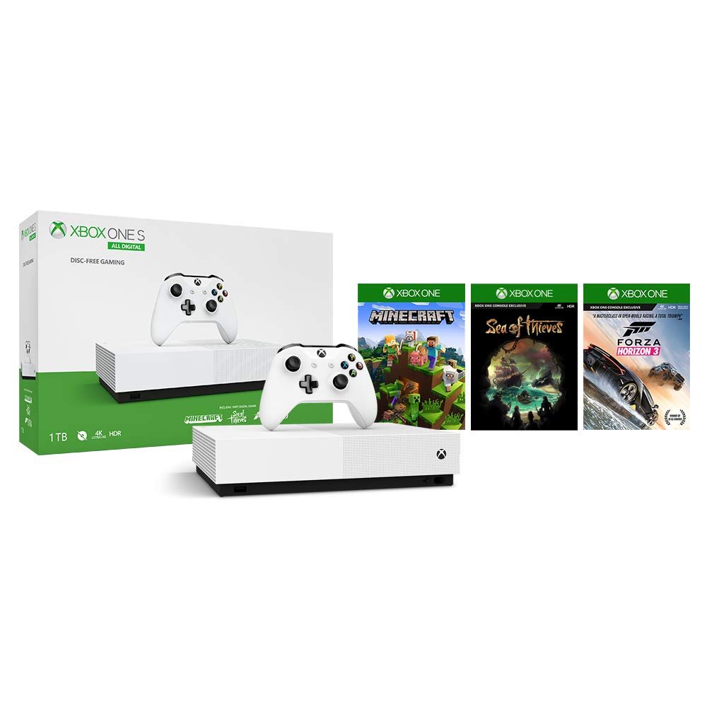 xbox 1s with minecraft forza horizon 3 & sea of thieves