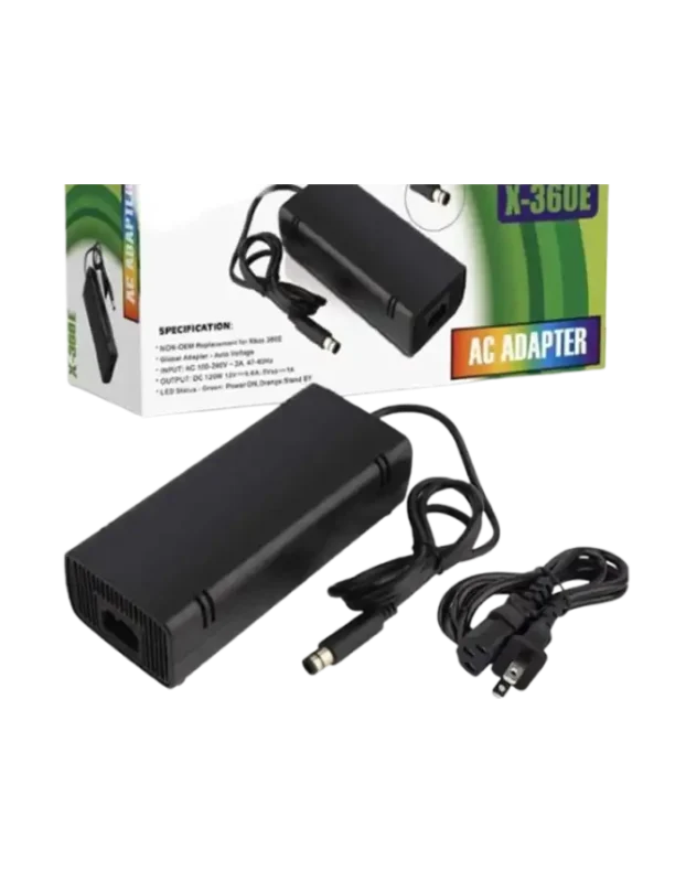 Xbox 360 E Power Supply, Power Supply Cord AC Adapter for Xbox 360 E Black Generic