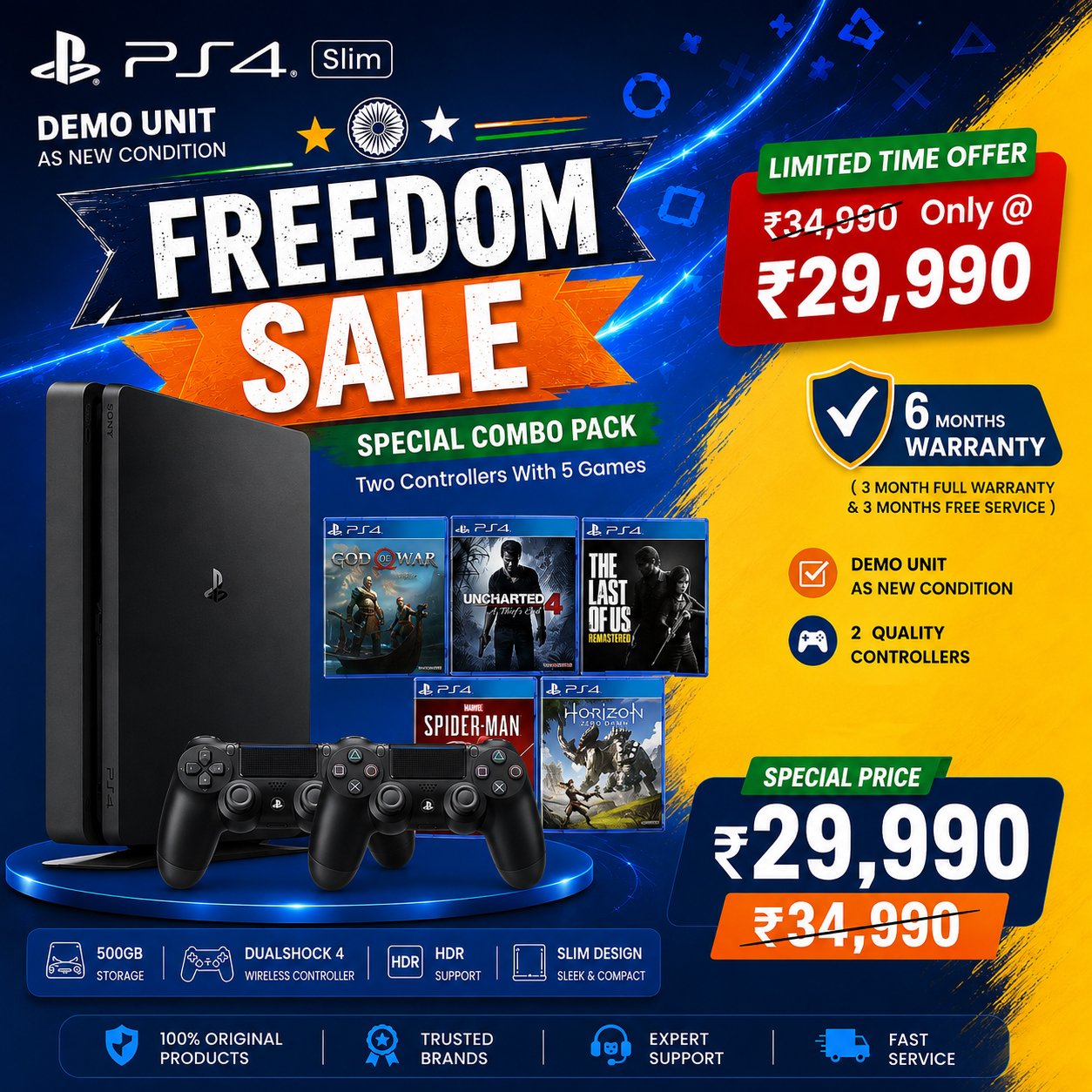 ps4 freedom offer product PS4 Slim 500GB Special Combo Pack – Freedom Sale Offer - Image 1